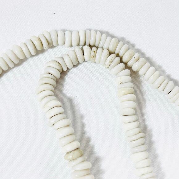 Vintage Genuine Bone Beaded Beach Handmade Necklace Jewelry 8" - Picture 4 of 5